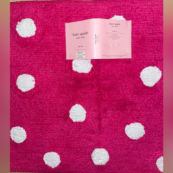 🎉HP🎉New! Kate Spade Cotton Dot Accent Rug in Hot Pink/White💕🤍21”x34” - Picture 7 of 11